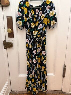French Connection floral wide leg cropped jumpsuit